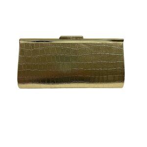 Gold Shiny Embossed Evening Collection Clutch/ Shoulder Bag - NWT